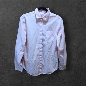 Dunloggin Pink Button Down With Collar Blouse